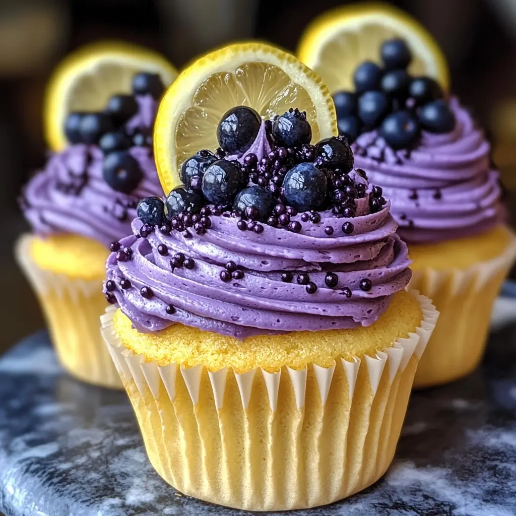 Lemon Cupcakes with Blueberry Buttercream: A Bright Taste of Summer