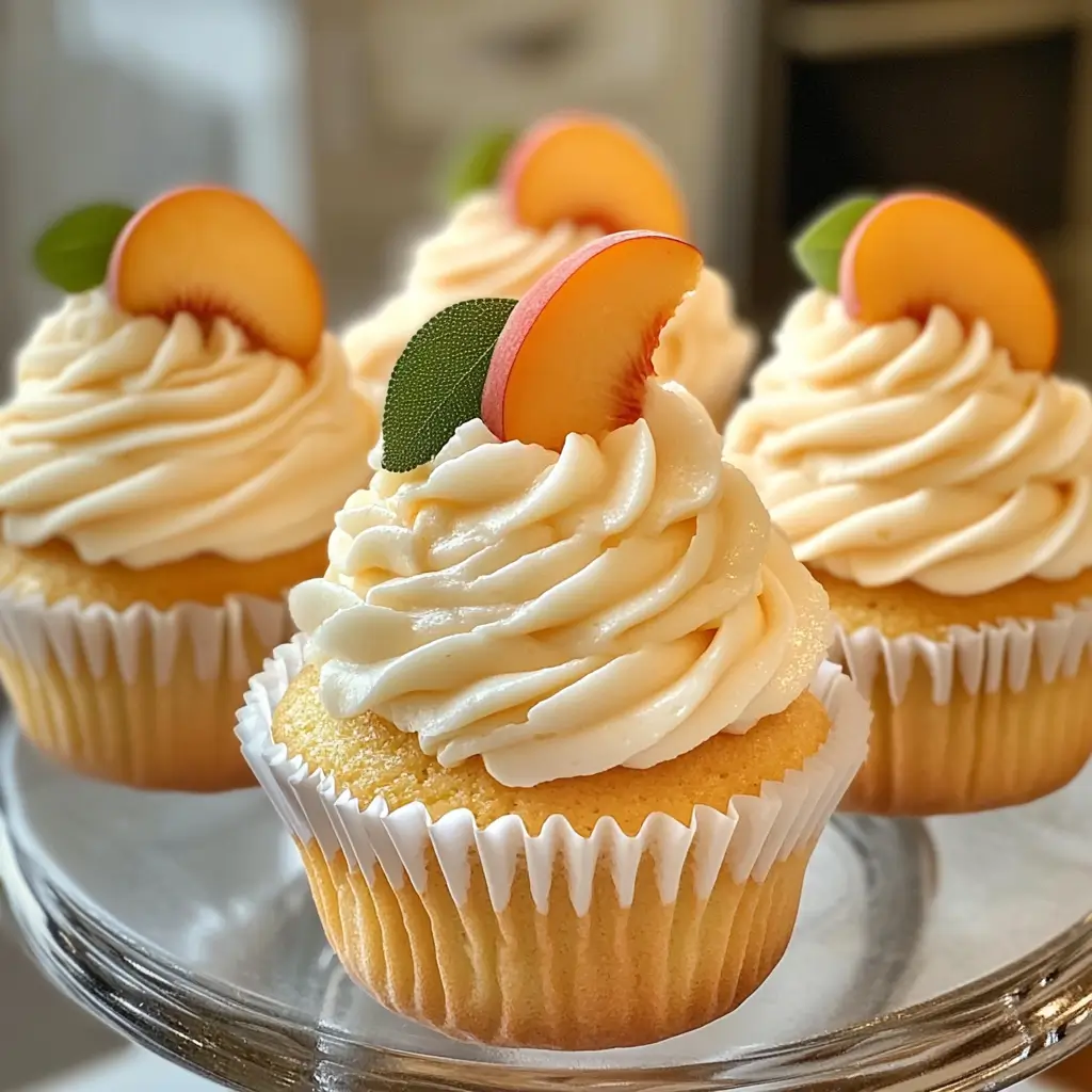 Honey Peach Cream Cheese Cupcakes