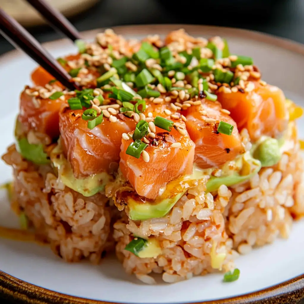Salmon Crispy Rice Recipe (American-Inspired, Summer Edition)