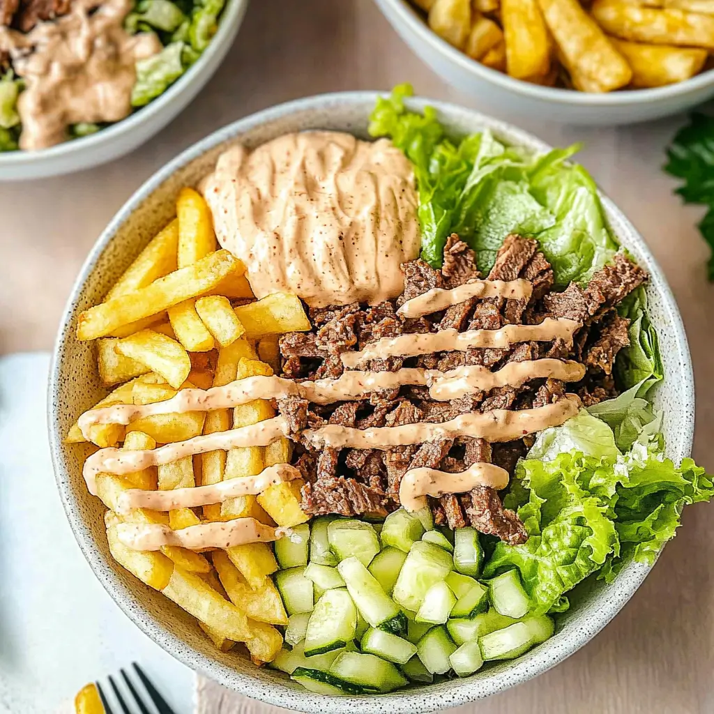 Overhead shot of a fresh summer burger bowl