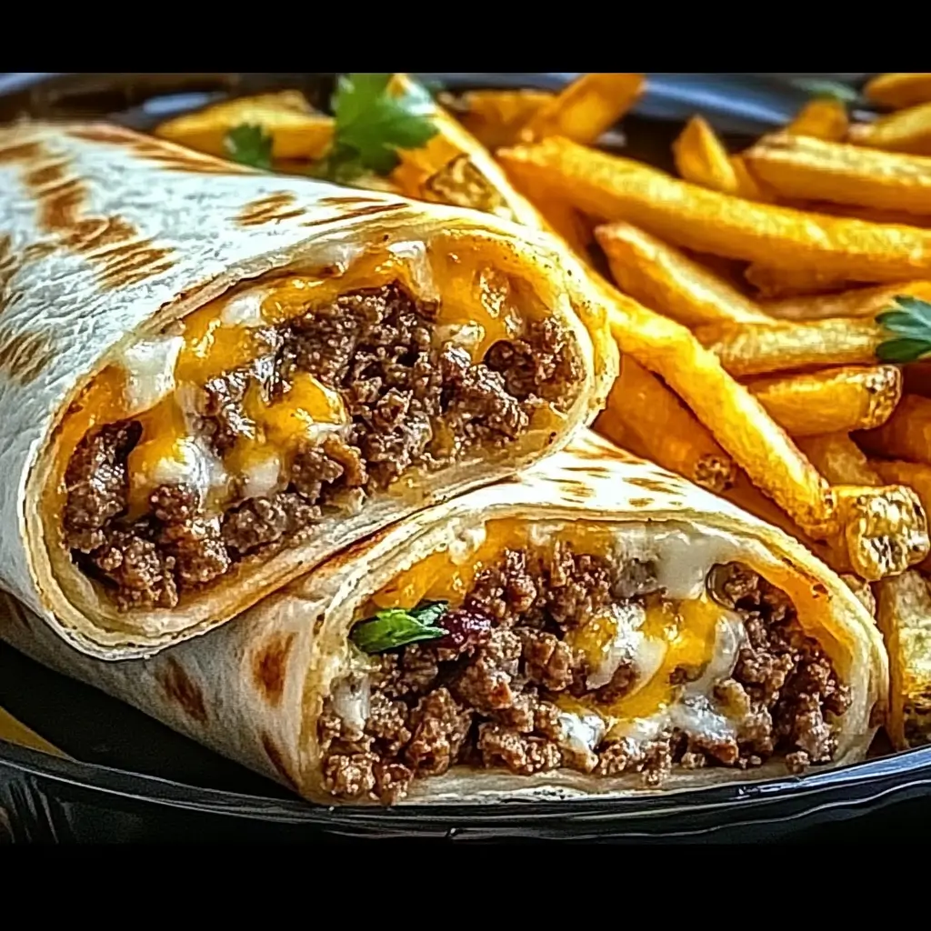 Cheesy Beef Burritos with Crispy Fries – The Ultimate Spring Comfort Meal