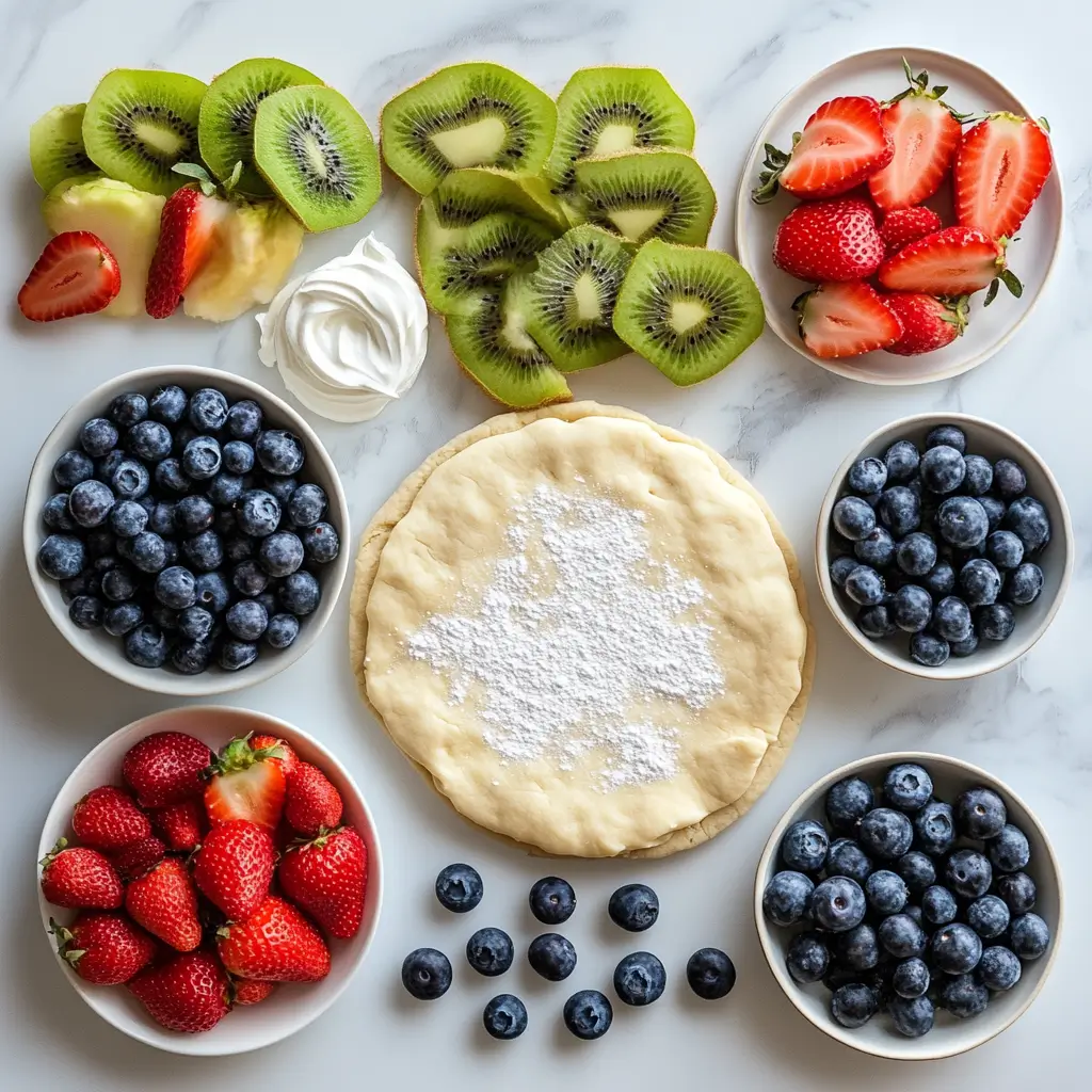 Flat_lay_of_ingredients_for_mini_fruit_pizzas_sugar Gather fresh and colorful ingredients for mini fruit pizzas
