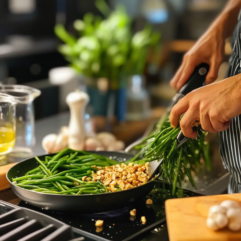 Step-by-step garlic scape pesto preparation