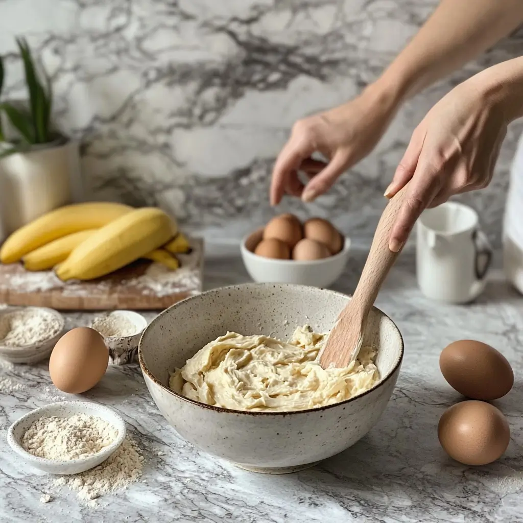 Banana Bread Baking in Progress