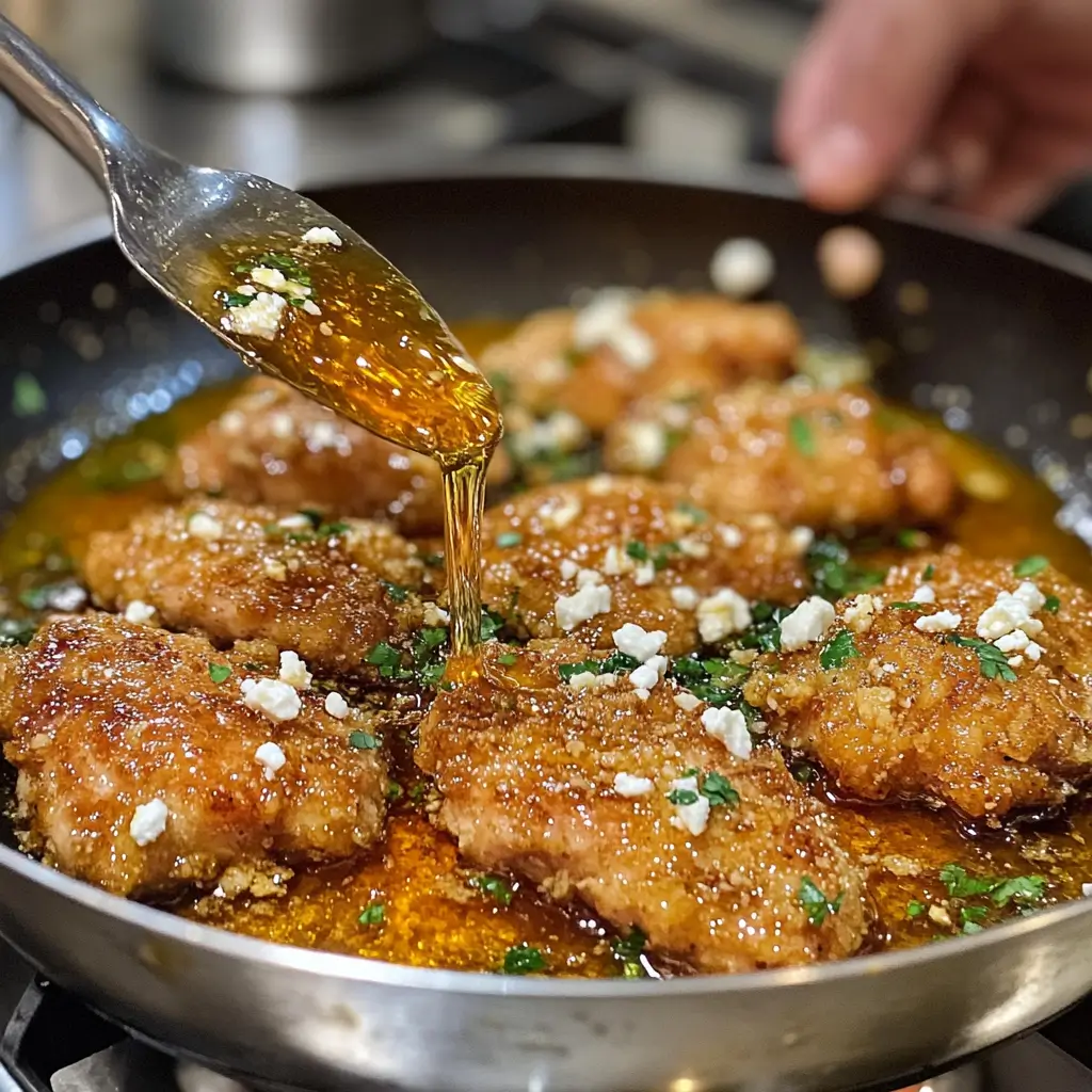 Step-by-step preparation of crispy hot honey feta chicken