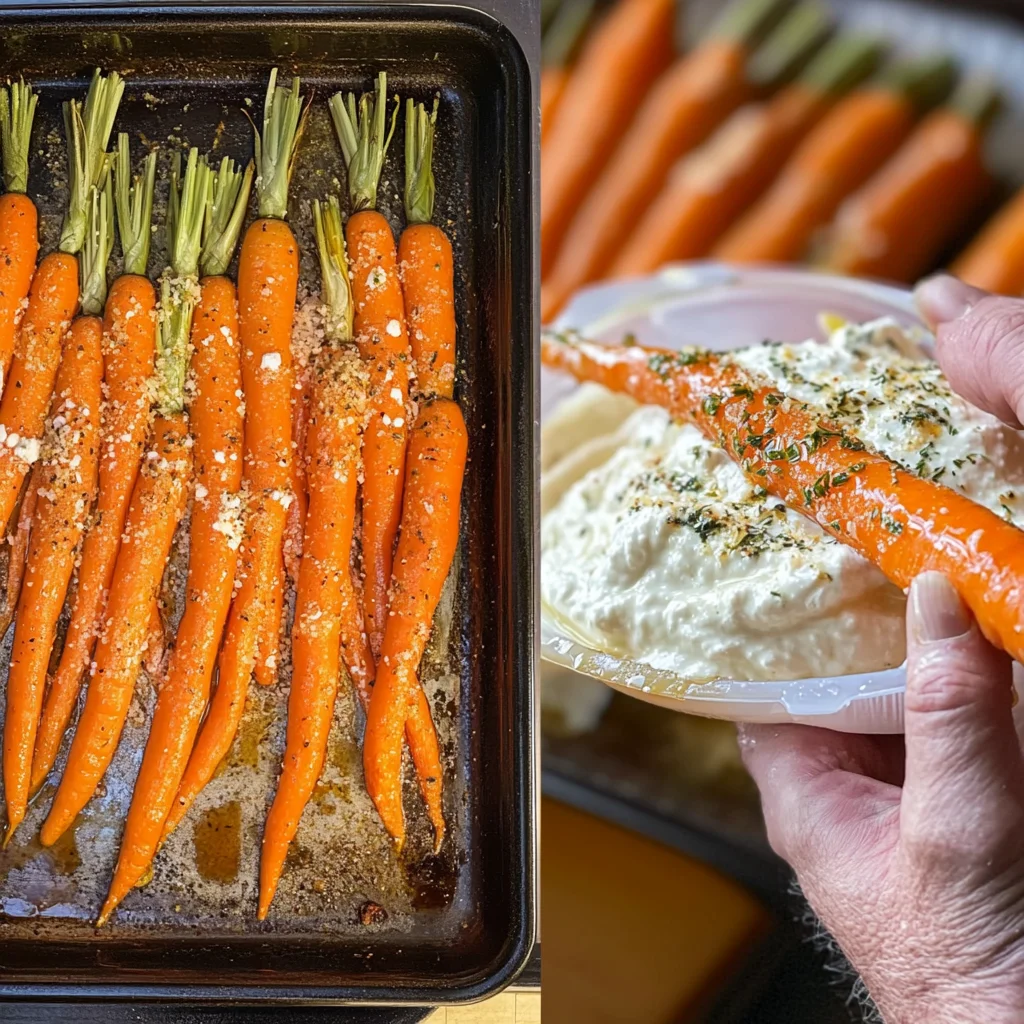 Chef preparing and roasting carrots, whipping ricotta, and making hot honey