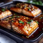 Crispy Honey Garlic Glazed Salmon Recipe Golden-crusted salmon fillet glazed in sticky honey garlic sauce