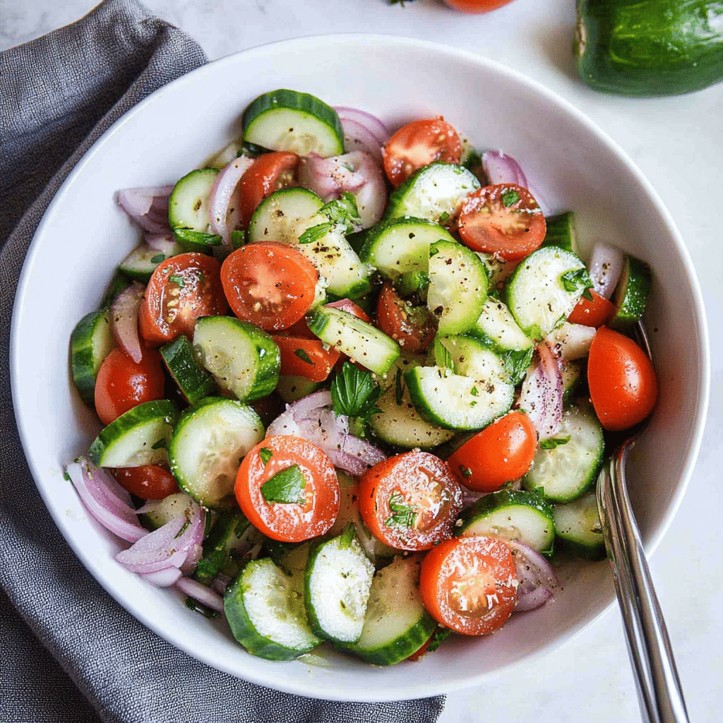 Fresh cucumber tomato salad