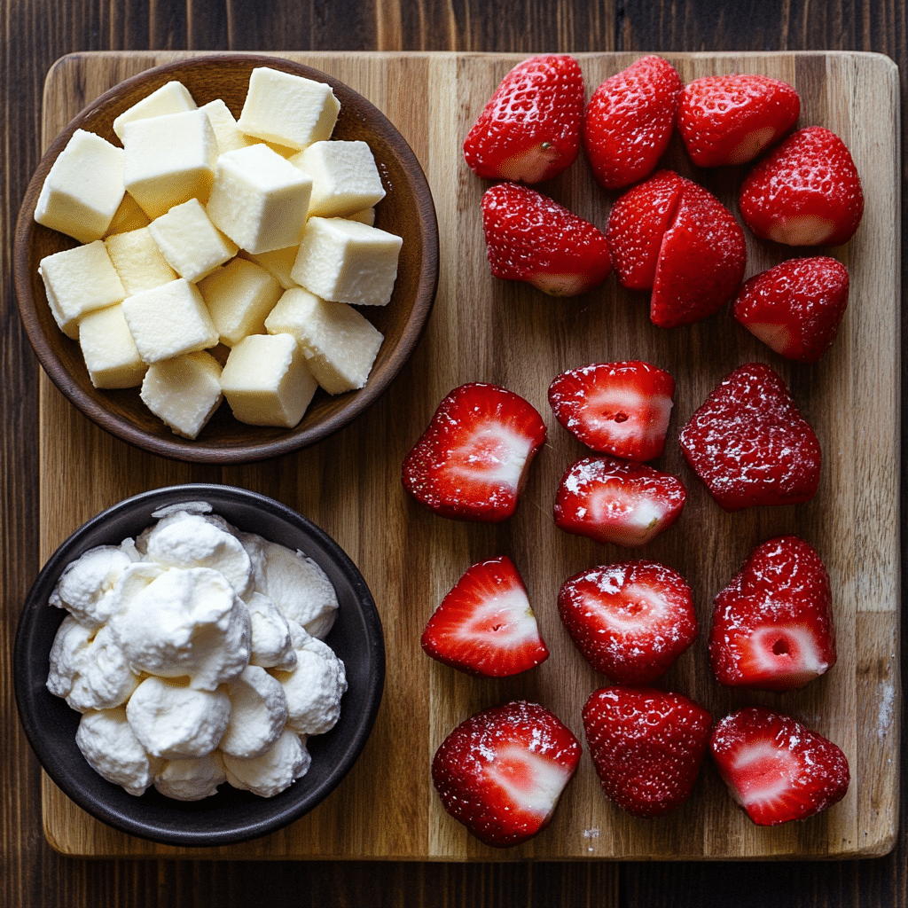 strawberry shortcake kabobs on summer party table