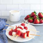 strawberry shortcake kabobs on summer party table