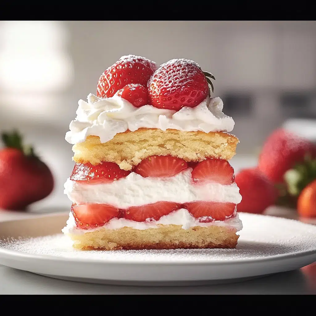 Strawberry Shortcake Recipe with fresh berries and whipped cream