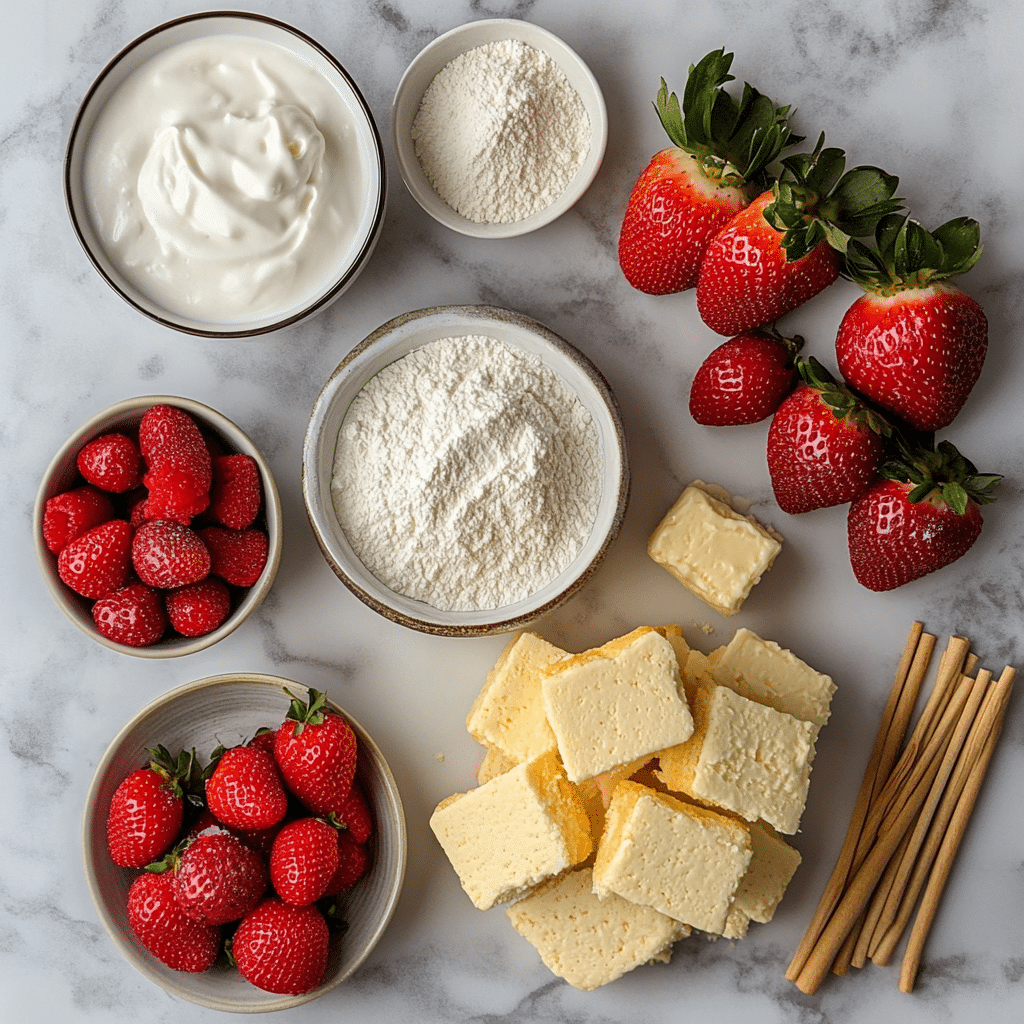 Ingredients for Strawberry Shortcake Recipe