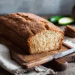 Snickerdoodle zucchini bread loaf with cinnamon topping
