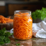Quick Pickled Carrots in mason jar