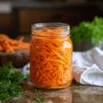 Quick Pickled Carrots in mason jar