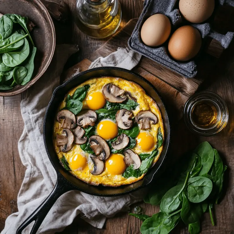 Mushroom and Spinach Frittata Recipe – Simple, Flavorful Brunch