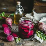 Pickled beets recipe in glass jar