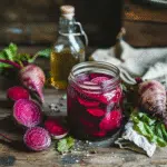 Pickled beets recipe in glass jar