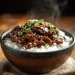 Slow Cooker Korean Beef served over rice