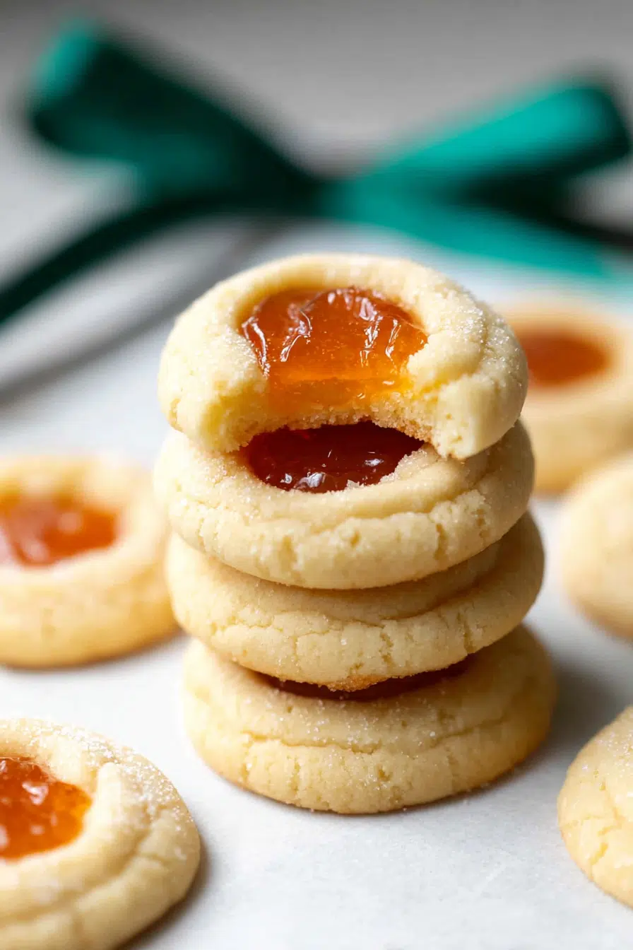 Apricot Filled Thumbprint Cookies: Buttery, Jammy &amp; Irresistible