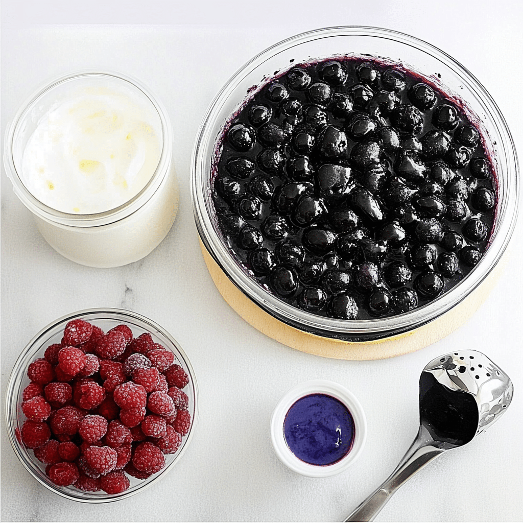 Summer Berry Poke Cake with whipped topping and fresh berries