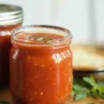 Canning tomato soup base in glass jars