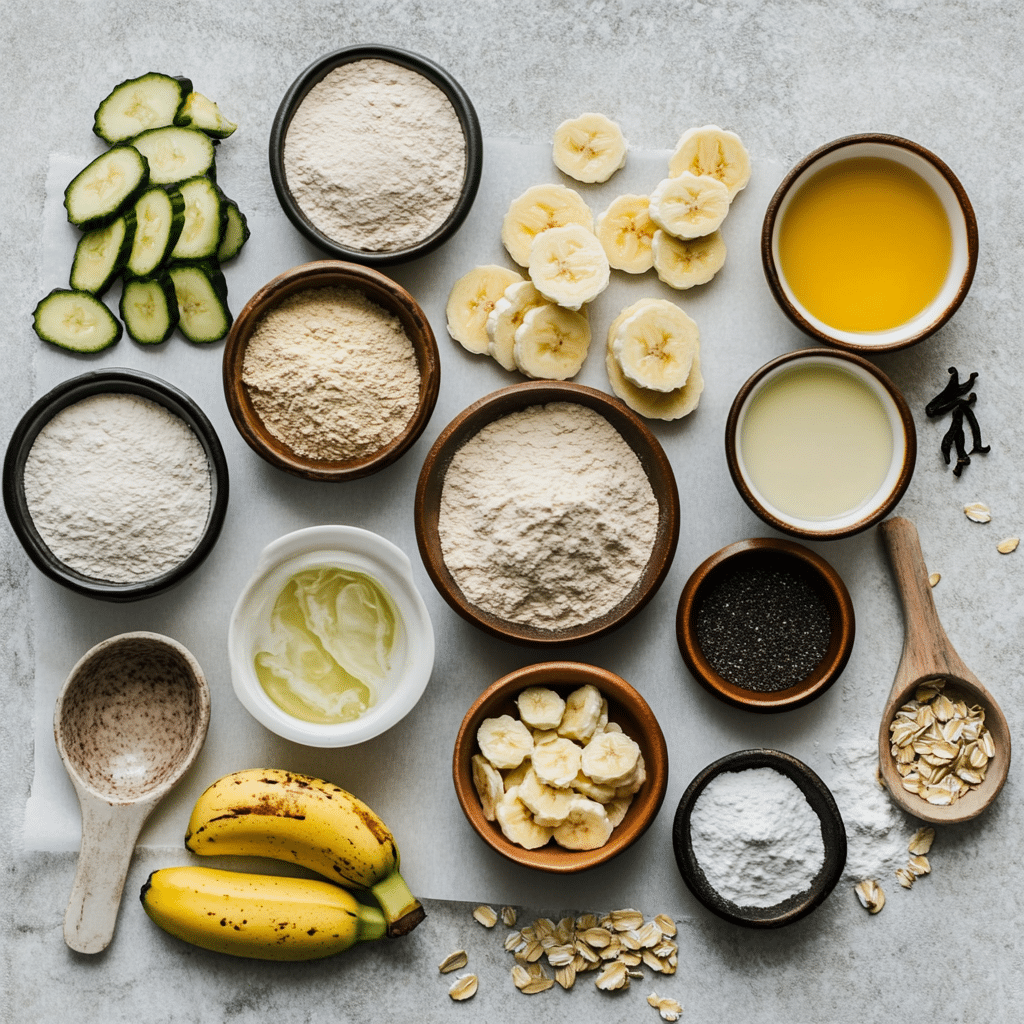 Ingredients for Banana Zucchini Bread recipe