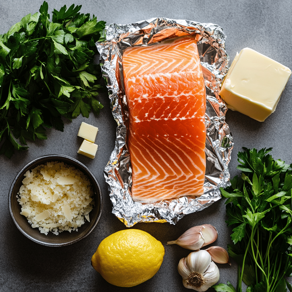 Ingredients for Parmesan Garlic Herb Salmon