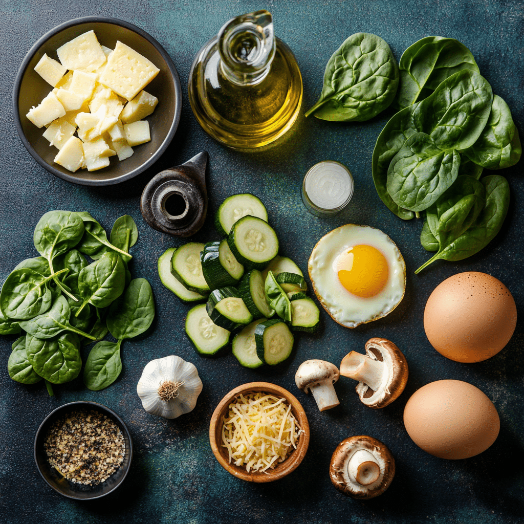 mushroom spinach frittata ingredients