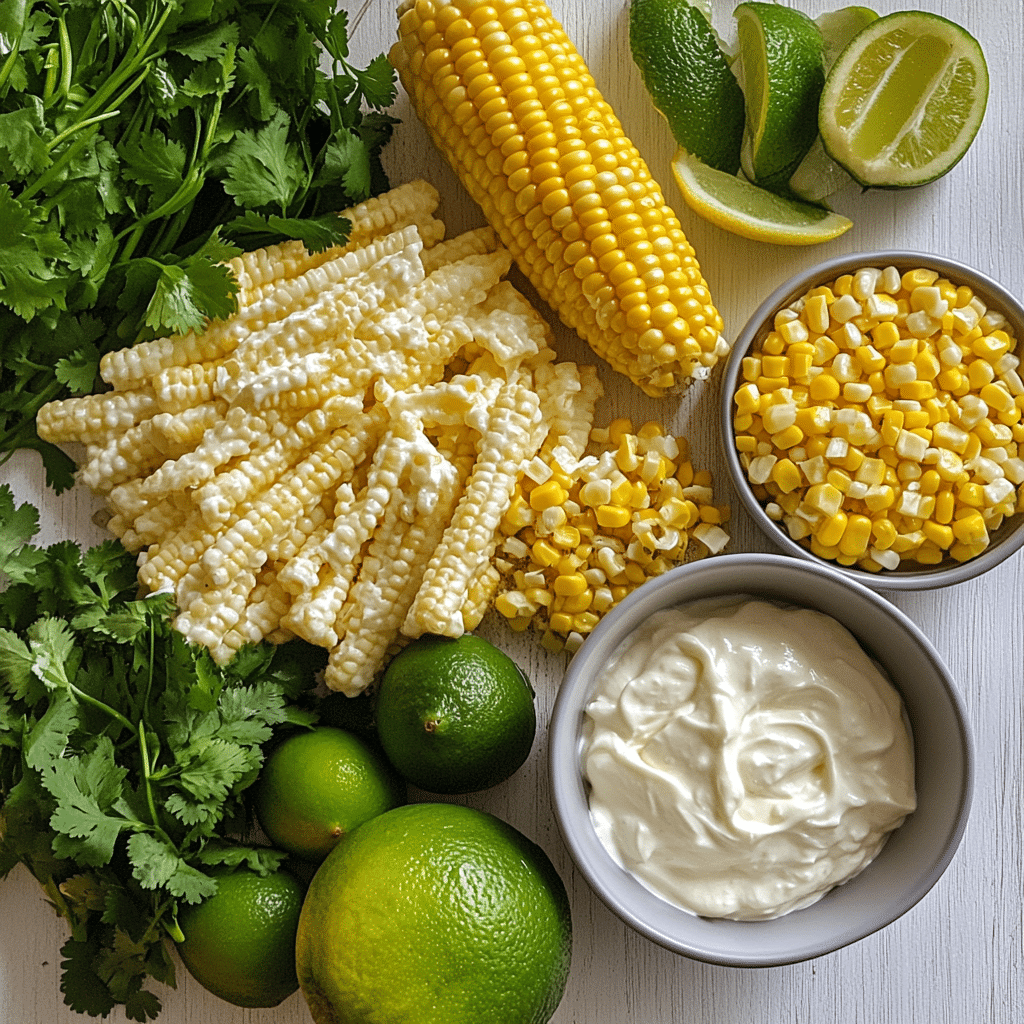 Ingredients for Mexican Street Corn Pasta Salad