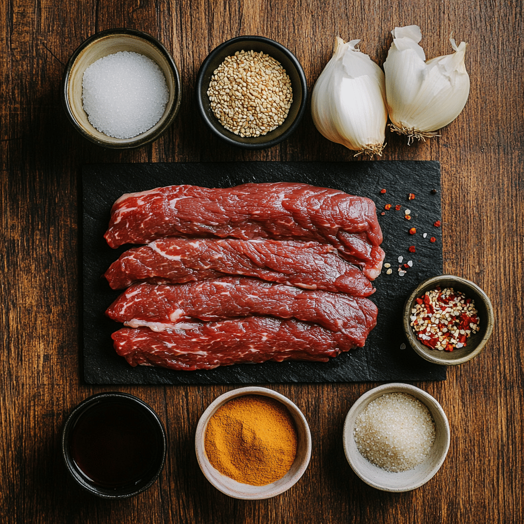 Ingredients for slow cooker Korean beef