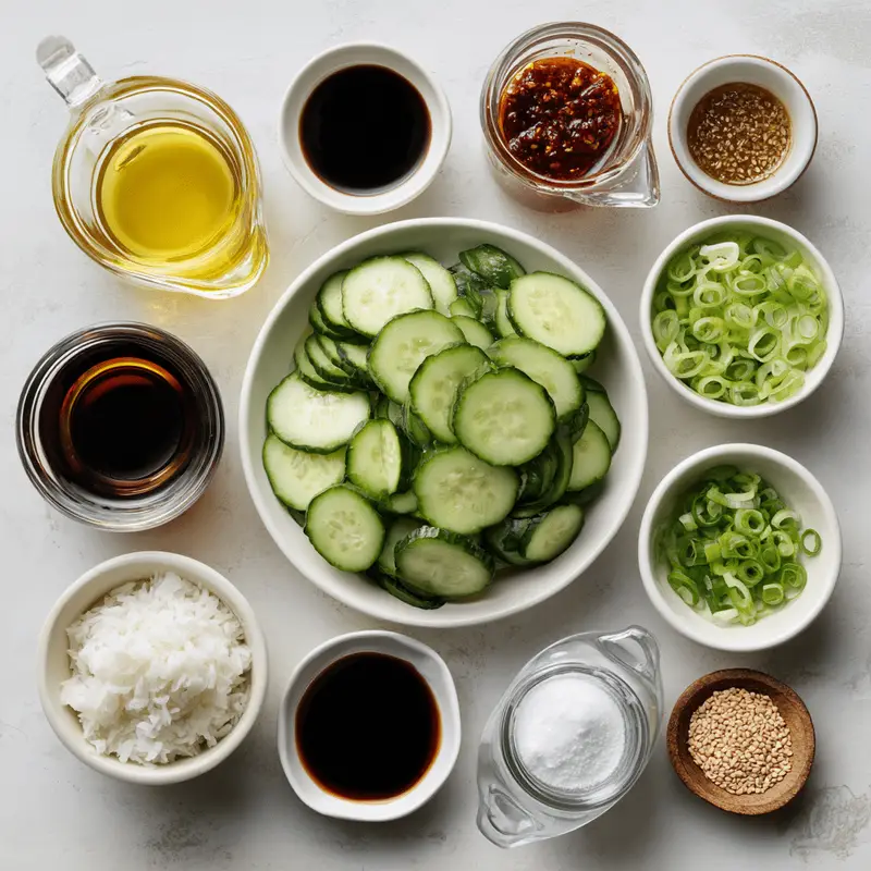Ingredients for Korean cucumber salad