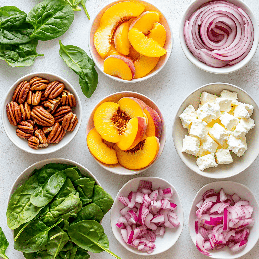 Ingredients for Millionaire Peach Salad