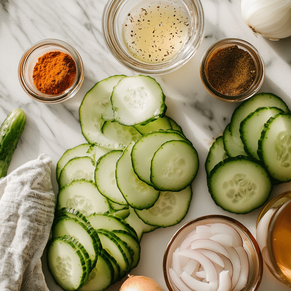 Ingredients for Southern refrigerator pickles