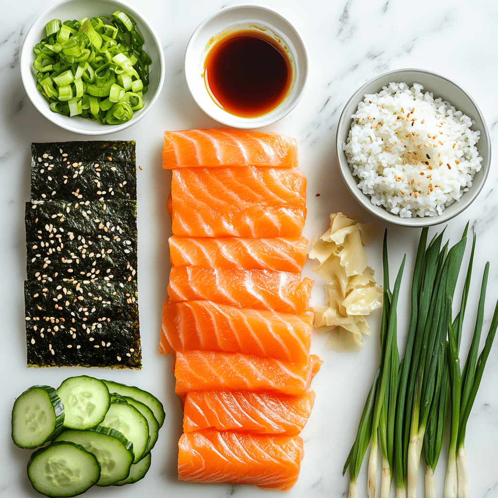 sushi bake ingredients layout