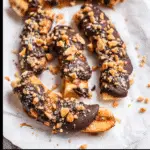 Frozen Banana Snickers treat on plate