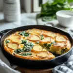Potato and Spinach Frittata in skillet
