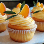 Honey Peach Cream Cheese Cupcake ingredients including honey, peaches, and cream cheese