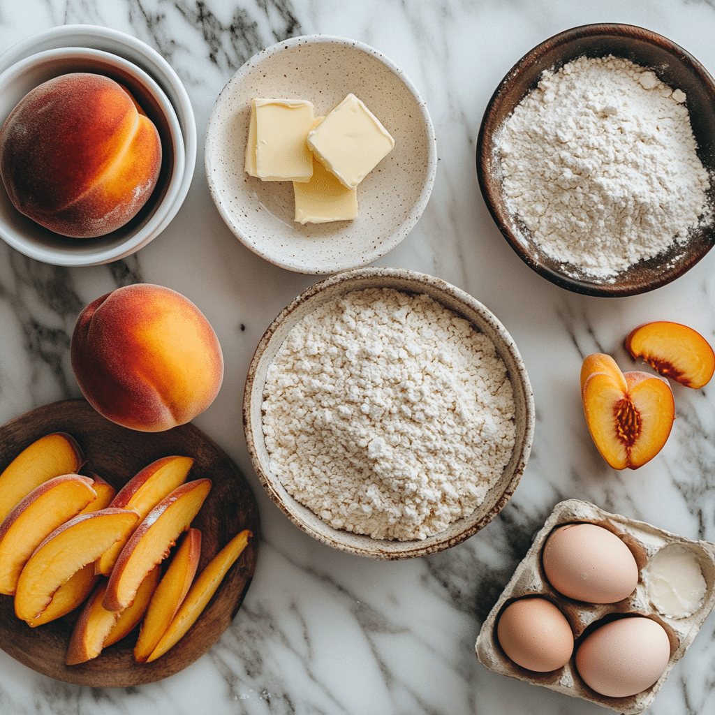 ngredients for Southern Peach Crumb Cake