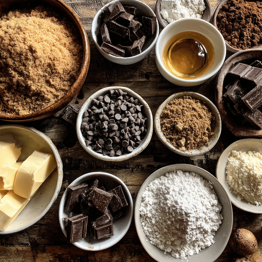 Ingredients for no-bake brownie bites