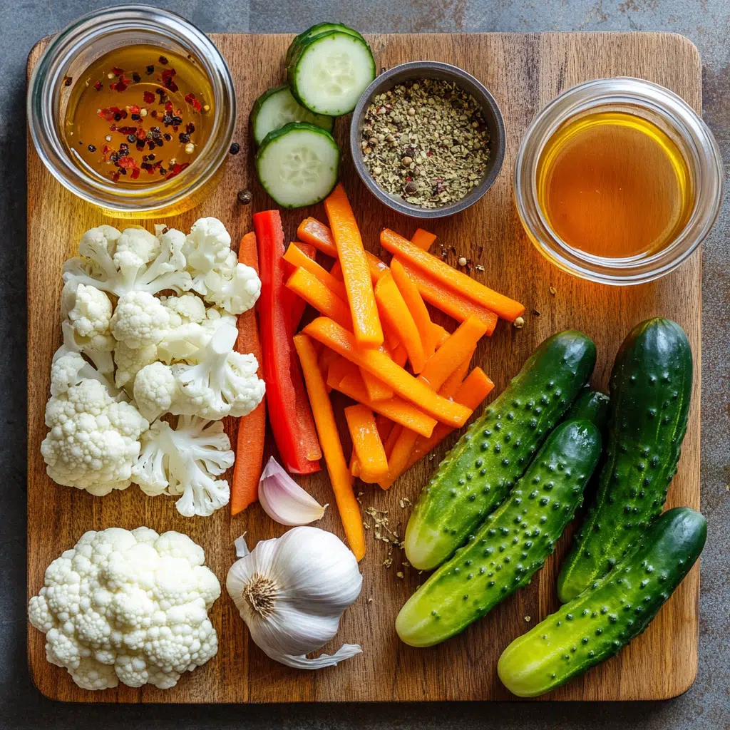 Ingredients for refrigerator pickled vegetables