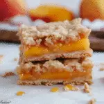 Peach Crumb Bars with golden topping