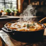 Crockpot Ravioli Lasagna in slow cooker with cheese