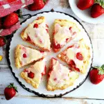 Strawberry Scones on rustic board