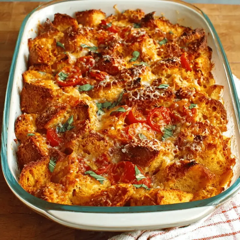 Tomato Bread Pudding – Cozy, Cheesy, and Perfectly Savory