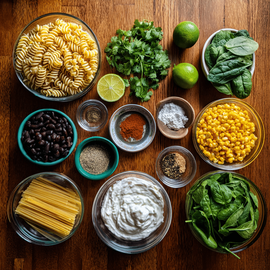 Pasta Salad Ingredients Black Beans Corn Yogurt