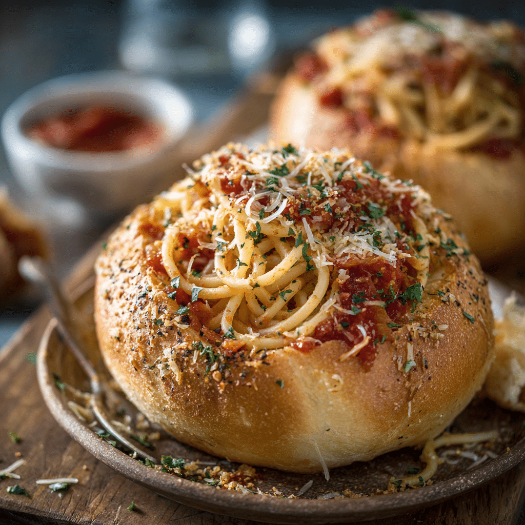 Spaghetti Garlic Bread Bowls – The Coziest Way to Serve Pasta