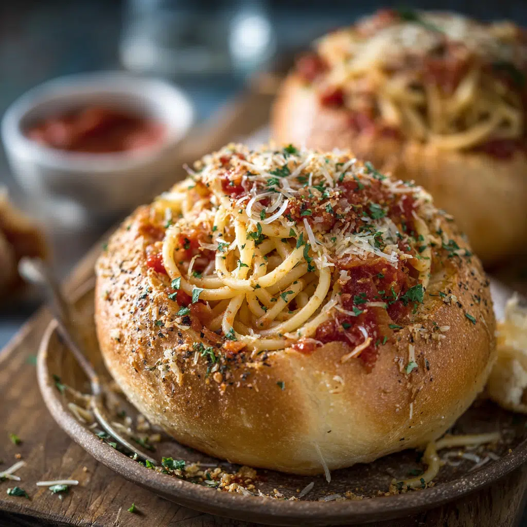 Spaghetti Garlic Bread Bowls – The Coziest Way to Serve Pasta
