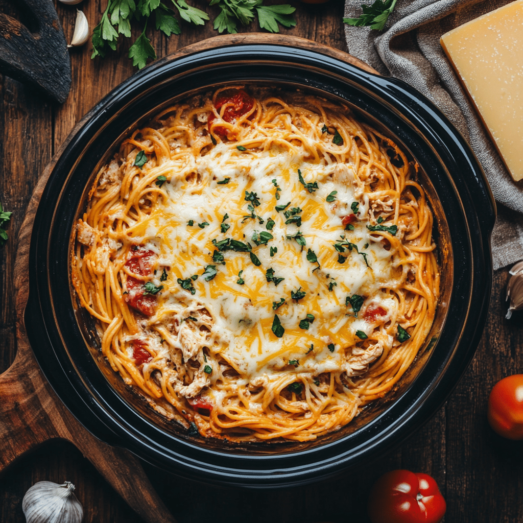 CrockPot Chicken Spaghetti Recipe That’s Creamy, Easy, and Irresistible
