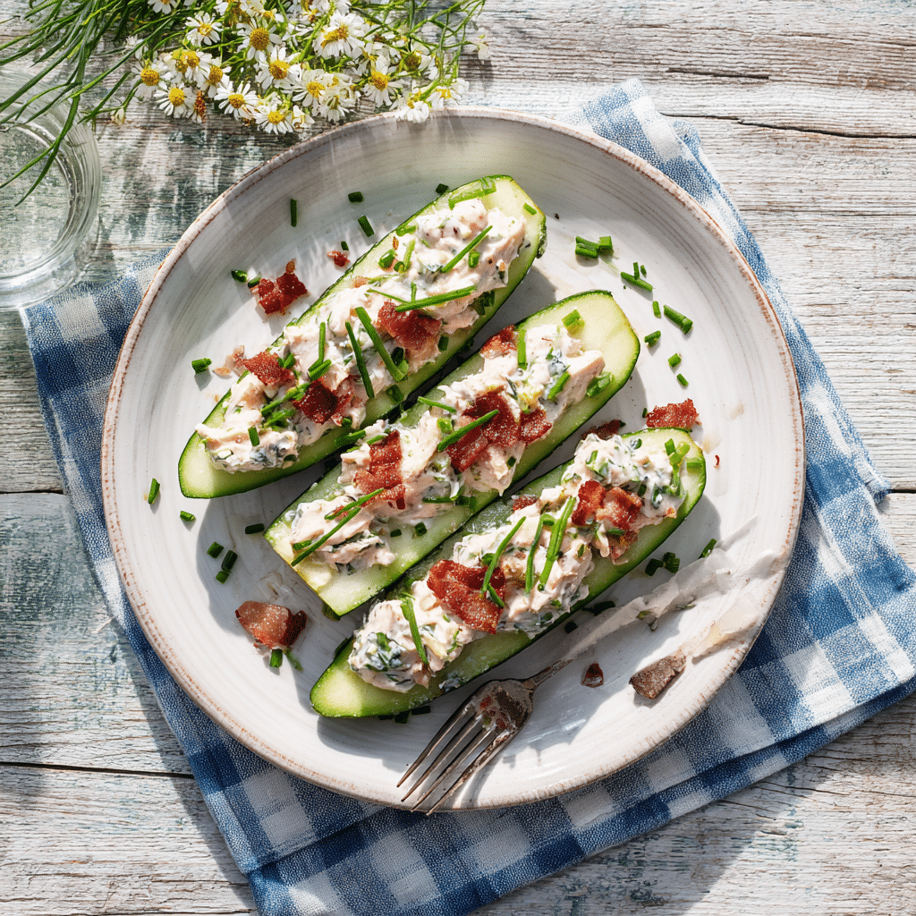 Bacon Ranch Chicken Salad Cucumber Boats: Fresh, Flavorful, and Low-Carb